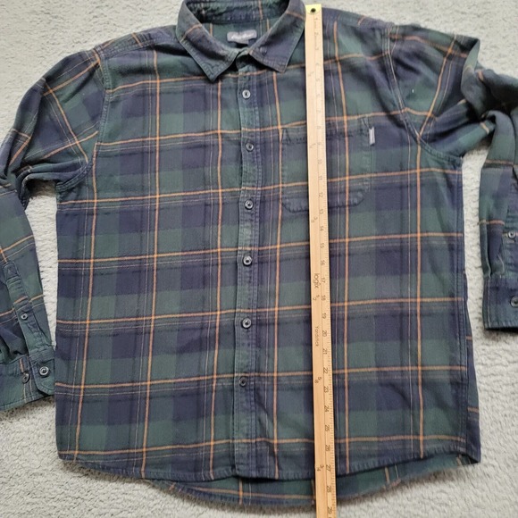 Eddie Bauer Shirt Mens XL Green Flannel Outdoors Medium Weight Casual Campcore - Picture 13 of 14